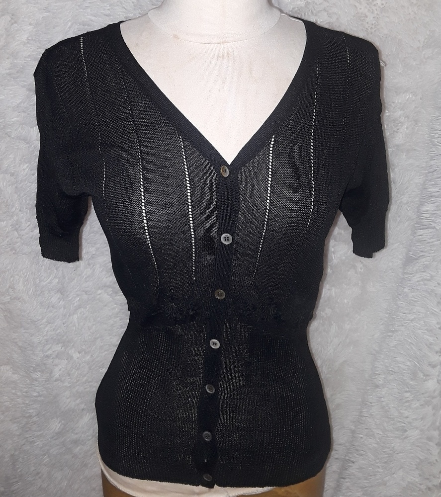 Women's BCBG Black Blouse Top Shirt Medium